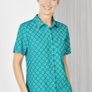 Womens Florence Daisy Print Short Sleeve Shirt