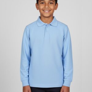 Kids' 240gsm Poly/Cotton Pique L/S Polo