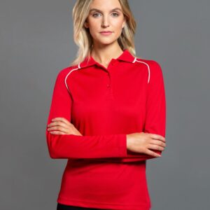 Ladies' cooldry raglan L/S polo
