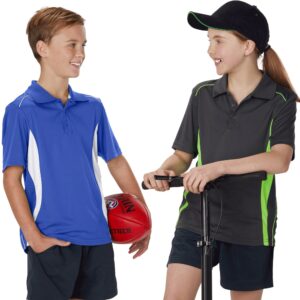 Kids' Cooldry S/S Contrast Interlock Polo