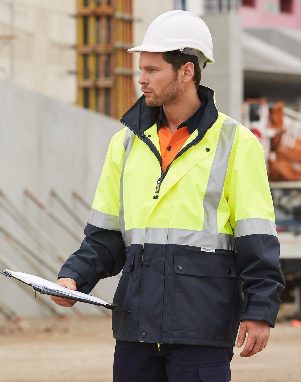 Hi Vis Two Tone Rain Proof Safety Jacket With 3M Tapes