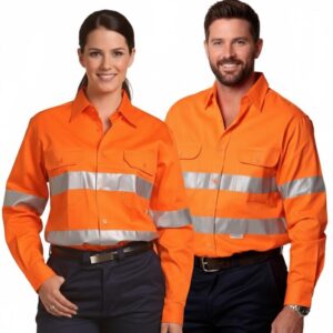 Men's Hi-Vis L/S Drill Shirt With 3M Tapes