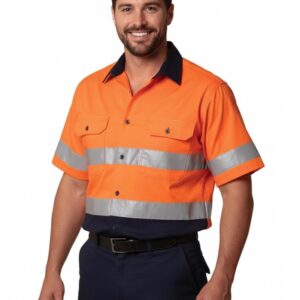 Men's Hi-Vis Cool Breeze Safety S/S Shirt (3M Tape)