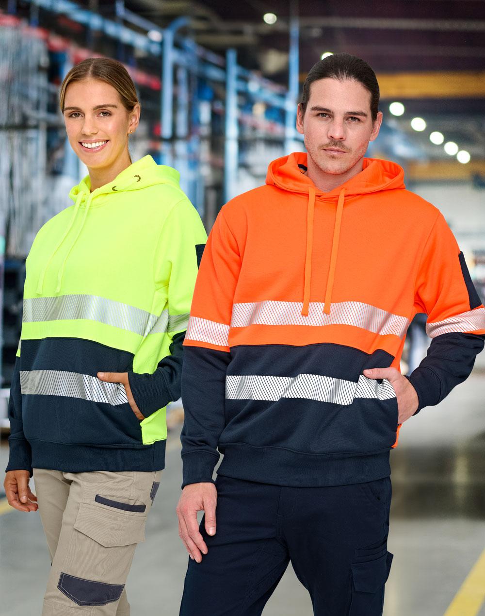 Hi Vis Two Tone Safety Hoodie With Segmented Tapes