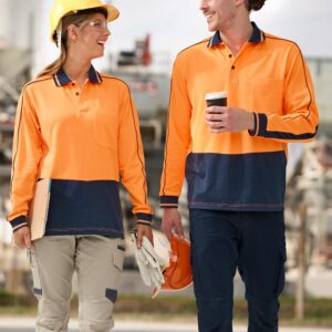 Hi-Vis Sustainable Cool-Breeze Truedry Safety L/S Polo