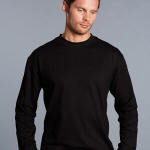 mens cotton crew neck L/S tee