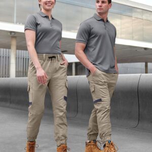 Unisex Cotton Stretch Drill Cuffed Work Pants