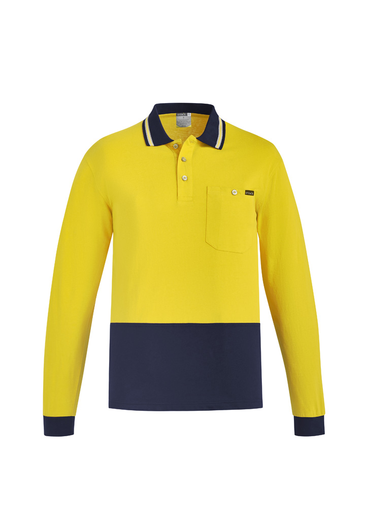 Men's Hi Vis Cotton Long Sleeve Polo