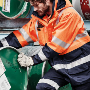 Mens Orange Flame Arc Rated Antistatic Waterproof Jacket