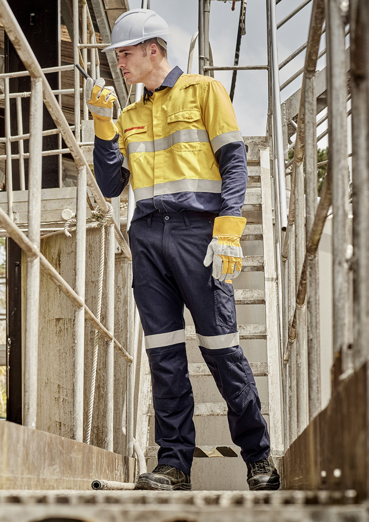 Men's Orange Flame Taped Cargo Pant (Stout)
