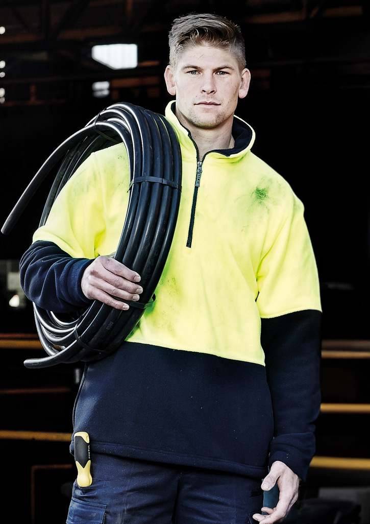 Unisex Hi Vis 1/2 Zip Polar Fleece Fleece Pullover