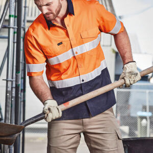 Mens Rugged Cooling Hi Vis Taped Short Sleeve Shirt